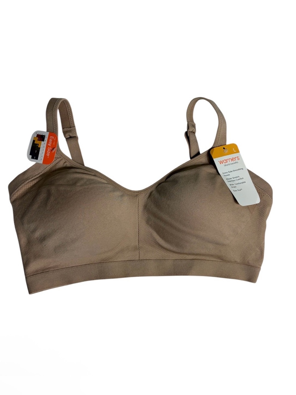 NWT Warner’s nude wireless lightly lined soft cup bra size L